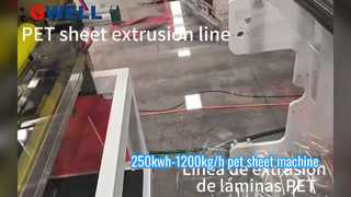 Dây chuyền sản xuất tấm PET 250Kwh, 1200kg/h