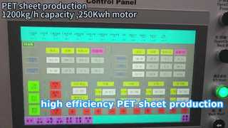 Sản xuất PET 1200kg/h, động cơ 250Kwh