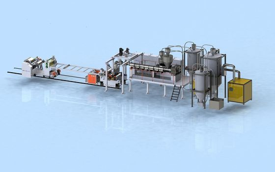 Mua Dây chuyền đùn tấm PLA với chiều rộng 800-1500mm và độ dày 0.15-1.5mm sử dụng thiết kế trục vít đôi online manufacture