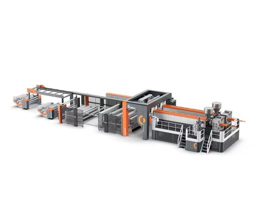 Mua Dây chuyền đùn màng EVA năng lượng mặt trời rộng 2600mm với công suất 300-700kg/h và Tỷ lệ co ngót ≤2% cho lớp bọc tấm pin năng lượng mặt trời online manufacture